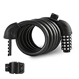 ValueMax Fahrradschloss Zahlenschloss Kabelschloss 150CM, 5 stelliger Zahlencode, 12mm Dickes Fahrradschloß mit Halterung, Wasserdicht Sicher Beständig rücksetzbar Code, für Fahrräder, Babywagen usw.