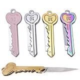Katyjun 4 Stück Schlüsselanhänger Messer, Scharf Mini Taschenmesser, Multifunktional Mini Messer