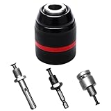 Hcunbsu Schnellspannbohrfutter 1.5-13mm, Elektrisches Bohrfutter, Selbstspannendes Bohrfutter für mehrere Zwecke, mit SDS Adapter,mit 1/2 Schlüsselhülse, SDS-Schaft, 1/4 Sechskantschaft