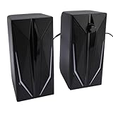 Pongnas 2-Zoll-RGB-Gaming-Lautsprecher mit 10 W Spitzenleistung, 7 Dynamischen Beleuchtungsmodi, Zweikanal-Stereo-Sound, für Laptop-Desktop-PC-Multimedia