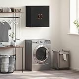 XHNIFBN Wandspind Schwarz Eiche 60 x 31 x 60 cm Holzwerkstoff Wandmontage Aufbewahrungsschrank mit 2 Fächern Modernes Design Platzsparend für Bad Küche Flur