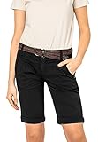 FRESH MADE Basic Bermuda-Shorts im Chino Stil mit Gürtel Black M