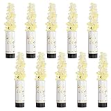 DRERIO 10 Stück Konfettikanone Weiß Konfettiregen Hochzeit Party Poppers,konfettikanone hochzeit Gender Reveal Kanone,11cm mit drehbarem schwarzem Drehteller nach links für Weihnachten Jahrestag