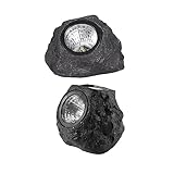 DOITOOL 2 Stück Solar Gartenleuchte Landschaft Rasen Landschaftsbau Solar Pfahl Lichter Solar Terrassen Außenlichter Auffahrt Solar Gartenornamente Solar Girlanden Lichter