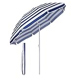 Sekey 160 cm Sonnenschirm Strand mit Schutzhülle für Balkon Garten & Terrasse Neigungswinkel und Höhe verstellbar, Rund