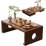 Moderner japanischer Couchtisch, zusammenklappbar, multifunktional, Massivholz, Bauernhaus-Stil, keine Montage, rechteckiger Teetisch (70 x 45 x 30 cm)