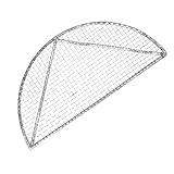POPETPOP Edelstahl BBQ Grillnetz Abnehmbares Halbkreisförmiges Grillwerkzeug Tragbares Grillzubehör Für Barbecue Ideal Für Fleisch Und Gemü Perfekt Für Den Außenbereich
