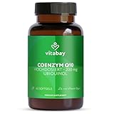 Vitabay Coenzym Q10 Ubiquinol 200mg Kapseln Hochdosiert - 60 Kapseln Ubiquinol Laborgeprüft & ohne unerwünschte Zusatzstoffe - Natürliches Q10