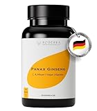 BODERRA® Ginseng Kapseln [HOCHDOSIERT] - 120 Stück Panax Ginseng Extrakt Bioverfügbarkeit - Korean Ginseng hochdosiert 20% Ginsenoside 600mg pro Tag - Roter Ginseng Kapseln Vegan & Laborgeprüft