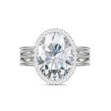 Linawe Verstellbarer Ring Damen Silber Jewelry, Moissanite Damenring Modeschmuck Ring mit Stein, Silberring Fossil Diamant Fingerring, Statement Schmuck Diamond Ring Weißgold