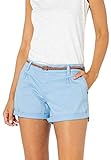Sublevel Damen Kurze Hose Stretch-Shorts mit Flecht-Gürtel Light-Blue XL