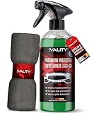 IVALITY® Insektenentferner für Auto 750ml – Sicher und effektiv gegen hartnäckige Insektenrückstände – Insektenreiniger für Auto, Wohnmobil und Motorrad – Flugrostentferner mit Mikrofasertuch