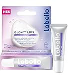 Labello Glowy Lips – Ultra leichte Lippenpflege für 24h Feuchtigkeit und Pflege, regenerierender Lipgloss mit Hyaluron, Vitamin E und Magnolien-Extrakt für gepflegte und strahlende Lippen (10 ml)