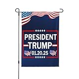 Präsident Trump Einweihung Tag Garten Flagge 01.20.25 Trump Won 45 47 12 * 18 Banner Yard Zeichen Doppel-Seite Keine Fahnenmast