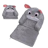 LIZEALUCKY Ausklappbarer Stuhl mit Cartoon-Motiv, graues Kaninchen, 2-in-1, aufklappbare Couch, Kinder-Rückenlehne, Sessel, Bett, Kindersitz, Kleinkind-Sofa, Faltbare Liege mit Armlehnen für (2 Tier)