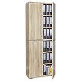 Büroschrank Aufbewahrungsschrank 80,2 cm x 214,7 cm x 35 cm Aktenschrank Schrank Hoch Meerzweckschrank Büromöbel Sonoma Eiche Bücherschrank Allzweckschrank Für Akten Ordnerschrank