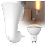 Bonlux Plug in GU10 Wandfluter Steckdosenlampe mit Touch-Schalter, gu10 Spotlight wandfluter Licht Steckdose Wandfluter Lampe mit LED GU10 Warme Licht Lampe, Indirekte Wandbeleuchtung Innen