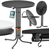Casaria® Stehtisch Klappbar Outdoor Gastro Bistrotisch 2X Haken Ø 70 cm Rund Witterungsbeständig Grau Partytisch pulverbeschichtet Metall MDF