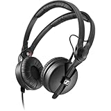 Sennheiser HD 25 On-Ear DJ & Monitoring Kopfhörer | Drehbare Kapsel für einseitiges Abhören | 1.5M einseitiges Kabel & 1/4' Klinkenadapter inklusive | Schwarz (506909)