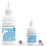 HUNDEPFLEGE24 Ohrenpflege Set - Ohrenreiniger Akut 250ml + Ohrmilbenöl 50ml - Das ideale Duo für gesunde Hundeohren - Sofortwirkung gegen Ohrmilben und pflegende Wirkung bei Entzündungen