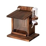 Eichhörnchenhäuser für draußen, Streifenhörnchen-Futterstation mit Wasserflasche, Holz-Wandhalterung, Futterhaus für Vogelfutter, Nüsse, Maiskolben, Garten, Balkon, Hinterhof, Outdoor