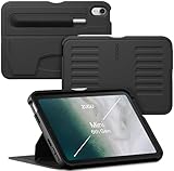 ZUGU CASE Hülle für iPad Mini 7 (A17 Pro) & 2021 iPad Mini 6 (Mini 7./6. Generation 2024/2021), Ultradünn Schutzhülle, Aufladen iPad Stiftes, 7-Winkel-Magnetständer, Auto Schlaf/Wach [Schwarz]
