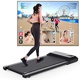 DeerRun Walking Pad Raceable,Laufband für Zuhause bis 136kg, Laufband Schreibtisch mit App, Treadmill Leise 2,5PS mit Professionelle Trainingskurse & Multi-Runner-Rennen