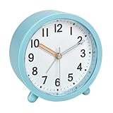 TFA Dostmann Analoger Wecker mit leisem Uhrwerk, 60.1043.20, Tischuhr mit Quarzuhrwerk, batteriebetrieben, inkl Schlummerfunktion, Hintergrundbeleuchtung, gut ablesbar, türkis