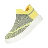 Lässige Tennisschuhe für Damen unter 10 Jahren [modisch] Herren leichte und atmungsaktive Freizeitsportschuhe Fengchidianche, gelb, 40 EU