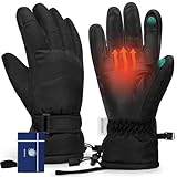 Homord Winterhandschuhe Herren, Wasserdicht Skihandschuhe Herren - Warme Atmungsaktive Schneehandschuhe Winter Touchscreen Handschuhe für Skifahren,Snowboarden,Eislaufe