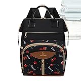 Oldmoom Wickeltasche Typ Rucksack, groß, wasserdicht, mit Riemen für Kinderwagen – Rucksack mit Wickelunterlage | Unisex, Vater, Mutter, Damen, Jungen, Mädchen, Schwarz , Se référer au descriptif