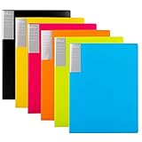 Amazon Basics Sichtbuch, A4, 30 Hüllen, 6er-Pack, Mehrfarbig