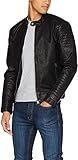Jack and Jones Herren Jacke Lederjacke & Kunstleder Männer Übergangsjacke schwarz (Tate Lederjacke, M)