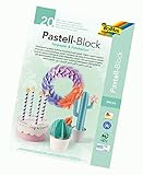 folia 678 - Pastell Block mit je 10 Blatt Tonpapier und Fotokarton, DIN A4, farbig sortiert - die ideale Grundlage für vielfältige Bastelarbeiten