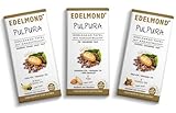 3 Stück Kakaopulpe Zartbitter Tafel mit dem Fruchtfleisch der Kakaobohne gesüßt. Nur für Bitterschokoladen Liebhaber! (3 x PulPura, gesamt 222g)