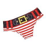Gatuida Damen Slips mit Weihnachtlichem Print Atmungsaktive Elastische Festival Unterwäsche Dünner Hautfreundlicher Stoff Bedruckte Weihnachtsunterhosen für Frauen