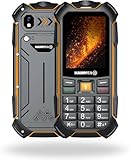 Hammer H Boost 2 LTE Outdoor Handy ohne Vertrag, IP68 Baustellenhandy mit großen Tasten, 2,4' Display, 4G Volte, Dual SIM, 3500 mAh Akku, robuste Hülle, schwarz-orange