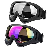 JTENG Motorrad Goggle Motocross Skibrille Sportbrille Wind Staubschutz Fliegerbrille Snowboardbrille Schneebrille Skibrille Wintersport Brille Dirtbike Off-Road