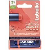Labello Caring Beauty Lip & Cheek Coral 4.8g Lippenpflegestift und Wangen mit einer Note von Koralle, getönter Lippenbalsam und Blush Stick 2 in 1, Lip Balm