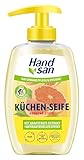 Handsan Flüssigseife Küchen Geruchs-Stop im Spender | Küchenseife gegen unangenehme Gerüche | Seife mit pflegendem Glycerin und natürlichem Grapefruit Extrakt | 300ml