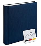 goldbuch 31 708 Fotoalbum Summertime, Fotobuch mit 100 weißen Seiten & Trennblättern aus Pergamin, Foto Album mit einem Einband aus Leinen, Erinnerungsalbum, ca. 30 x 31 x 6 cm, Hardcover in Blau