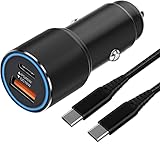 63W Auto Ladegerät USB C mit Ladekabel,[USB C 45W+USB A 18W] Handy KFZ Schnellladegerät für Samsung Galaxy S23 S22 Plus Ultra/S21 S20 FE,A54 A53 A52 A52S A14 A13 A34 A33 A23,Zigarettenanzünder Adapter