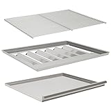 BBQ-Toro Grillrost Set 60 x 48 cm | verchromter Stahl | mit Flammenblech und Fettwanne, für Gastrobräter (64 x 52 cm), 3-flammig | Tischgasgrill, Gastischgrills, Gastischgrill | Gasgrillzubehör