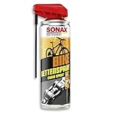 SONAX BIKE KettenSpray mit EasySpray (300 ml) Reinigt, Schützt & Schmiert, Verringert Verschleiß & Reibung, Korrosionsschützend, Hohe Kriech- & Haftwirkung | Art-Nr. 08762000