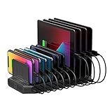 Unitek 60W 10 Port USB Multi Ladestation, Handy Ladestation Mehrfach Organizer mit Einstellbaren Teiler für Tablet und Andere USB Geräte