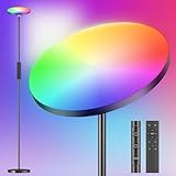 YICAIZI RGB Stehlampe Dimmbar LED 36W, Modern Deckenfluter mit 2700K-6500K Stufenlos Dimmbar Stehleuchte