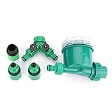 Dekaim Wassertimer, 5 Stück/Set Gartenwassertimer Bewässerungsregler-Kit mit Y-förmigem Schnellanschluss