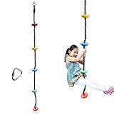 2 m Kletterseil Schaukel mit Trittflächen Kletter-Tau Tellerschaukel Hängeschaukel Ninja Seil Ninja Liner Zubehör