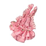 FewNvWa Hündinnenwindel mit Trägern, Overall für Haustiere, waschbare Unterwäsche für Hunde, Rosa