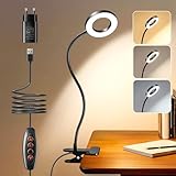 One Fire 48 LED Leselampe Bett Dimmbar, 3 Modi & 10 Dimmstufen USB Klemmlampe Bett mit 10W Adapter,40cm & 360° Flexiblem Leselampe Kinder Leselicht Kinder Bettlampe Reading Light Leselampe Buch Klemme